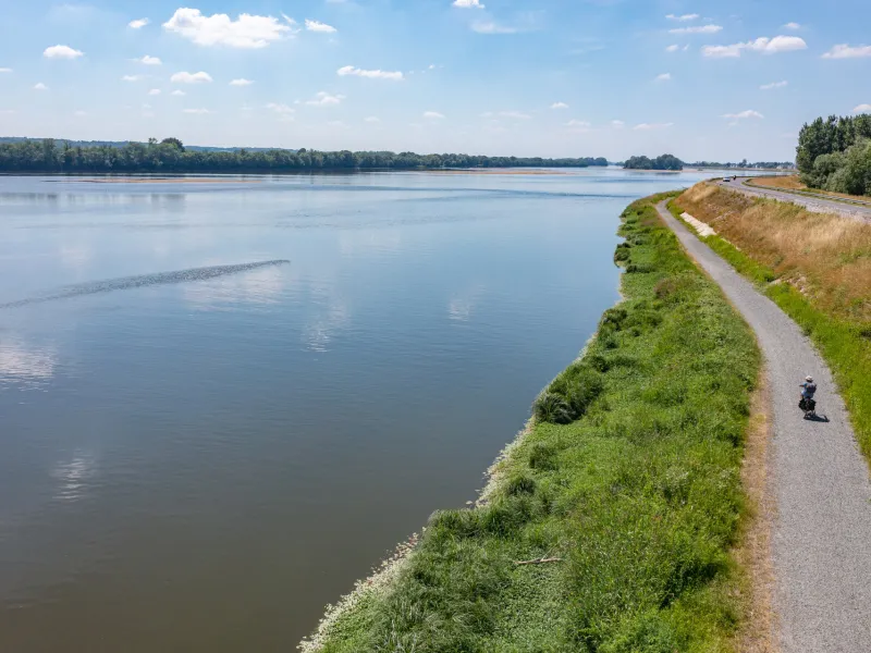 Cycliste sur les bords de Loire
